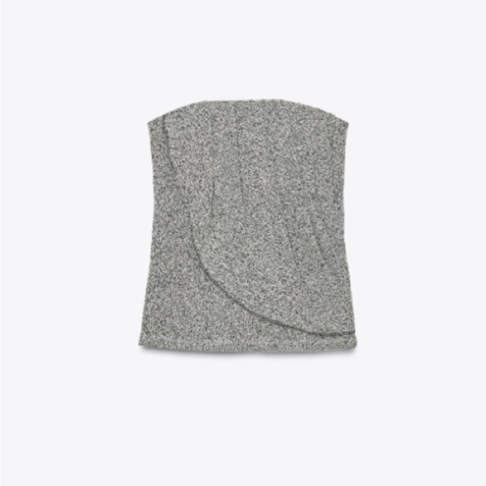 ZARA BOUCLÉ BANDEAU TOP NWT S - Picture 1 of 6